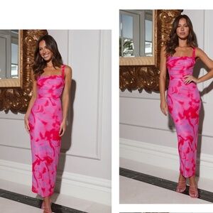 Hello Molly Pink Mesh Maxi dress